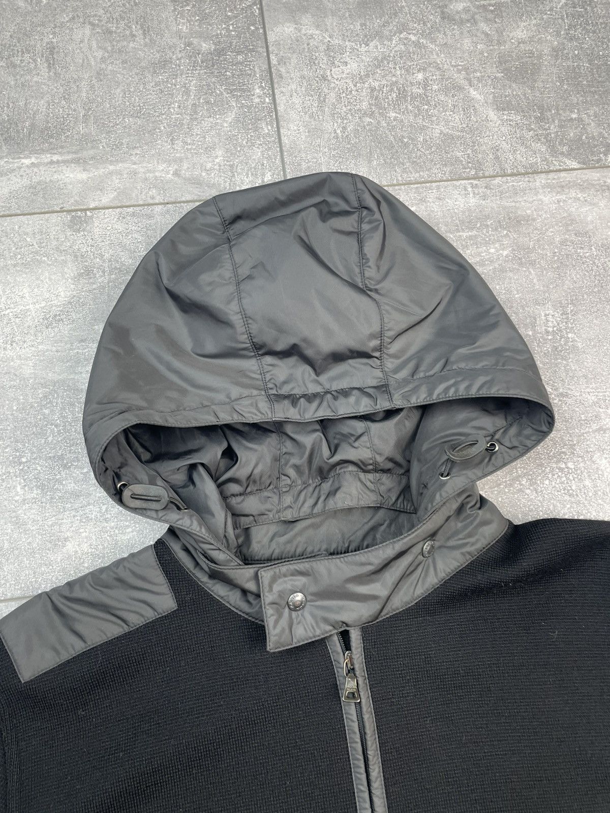 Prada Sport Knit Wool Nylon Zip Hoodie Jacket