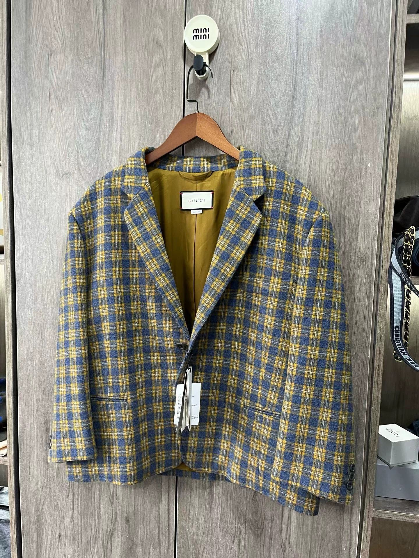 Gucci Gucci Plaid Wool Suit Jacket 48 Size 48R - 2 Thumbnail