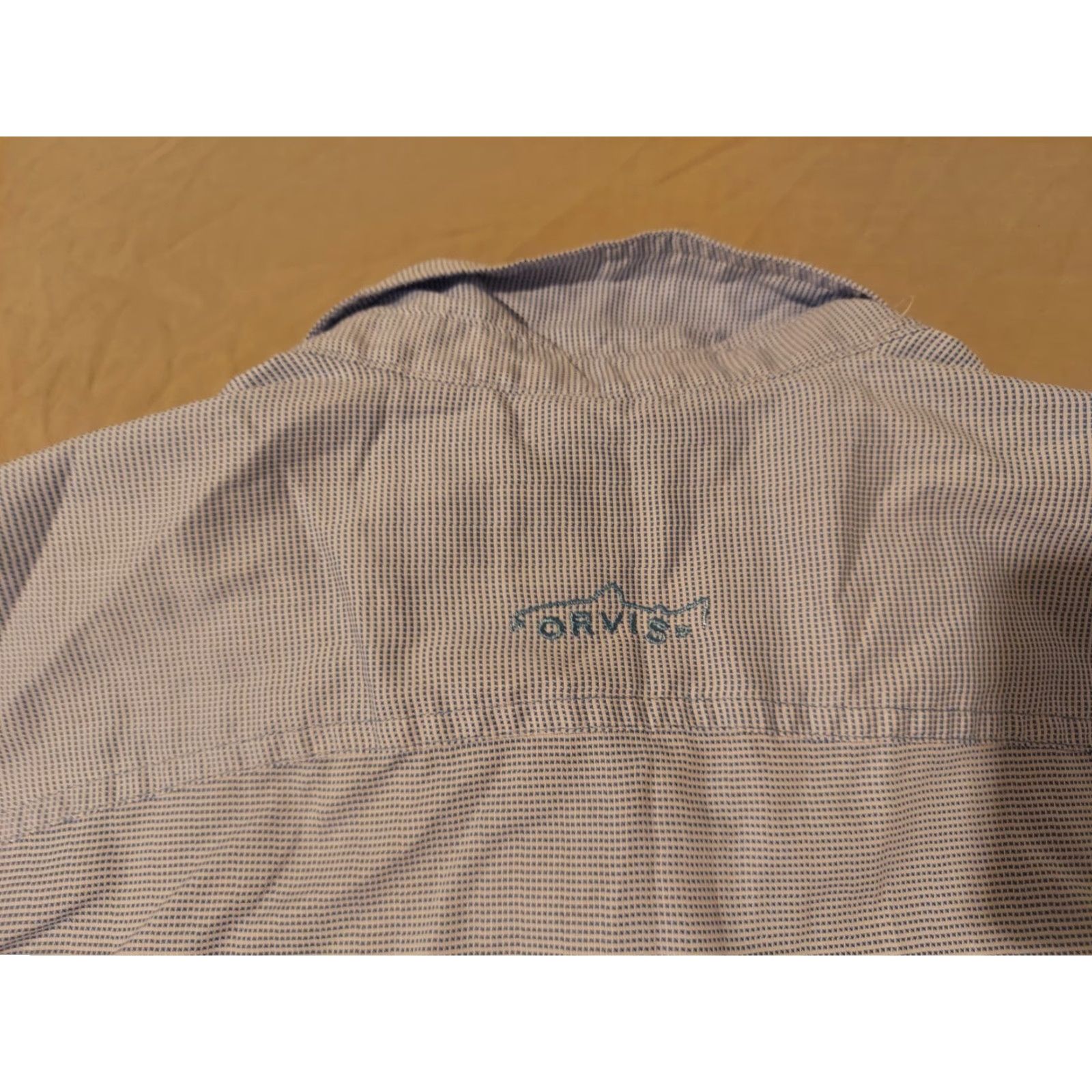 Orvis Orvis Mens Dress Shirt XL Blue Button Cotton Long Sleeve Collared Button-Up Classic Pockets Regular Adult Mens Size 46R - 8 Thumbnail