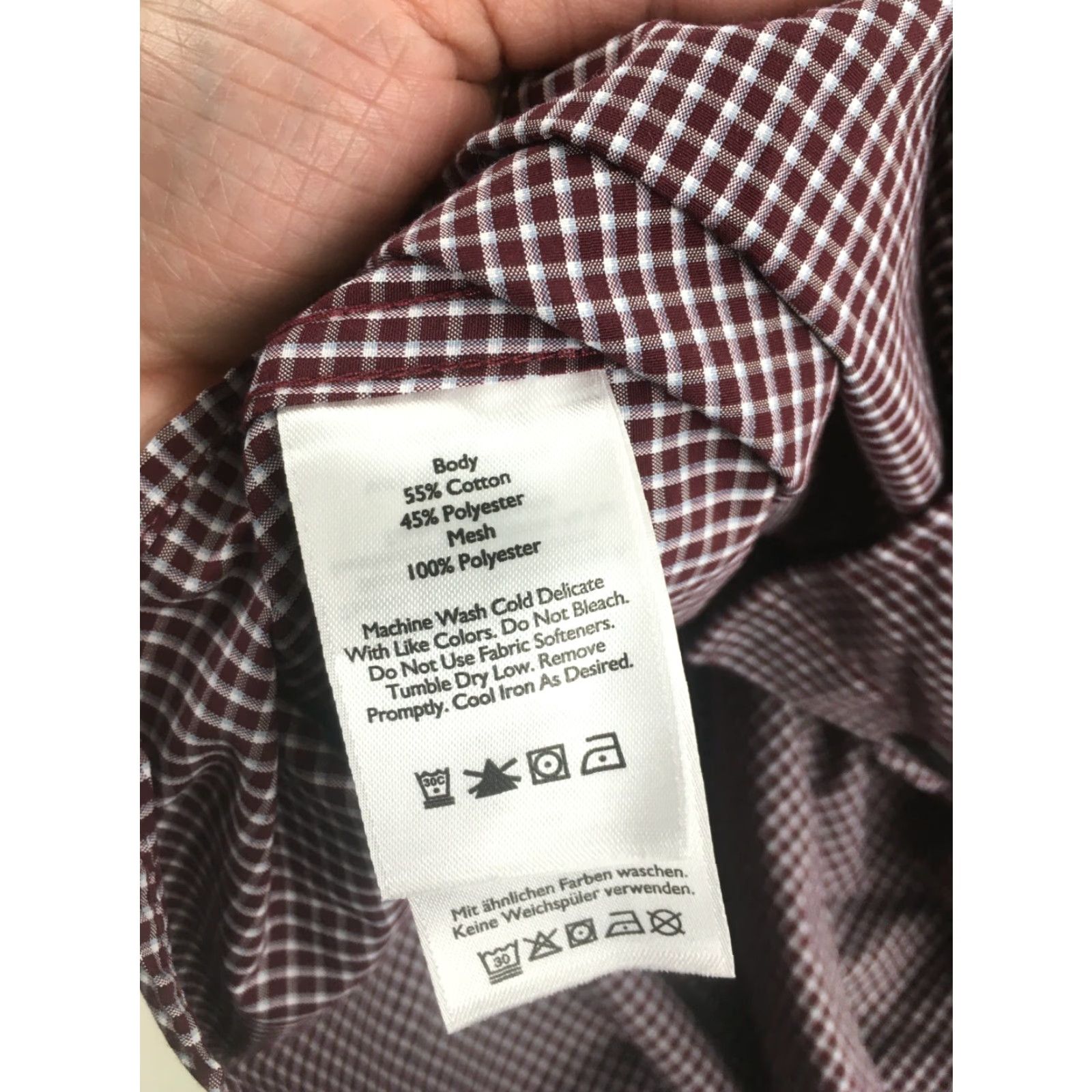 Eddie Bauer Eddie Bauer Shirt Men's XL Maroon White Check Button-Down Long Sleeve Classic Fit Size US XL / EU 56 / 4 - 5 Thumbnail