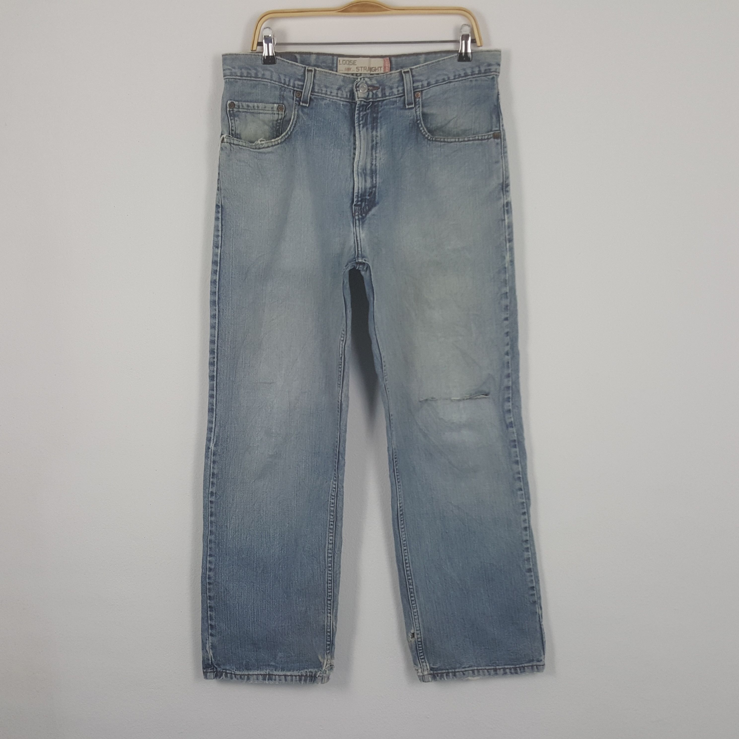 image of Levis x Vintage Levi's 569 Straight Style Denim Jeans in Light Blue Jeans, Men's (Size 34)