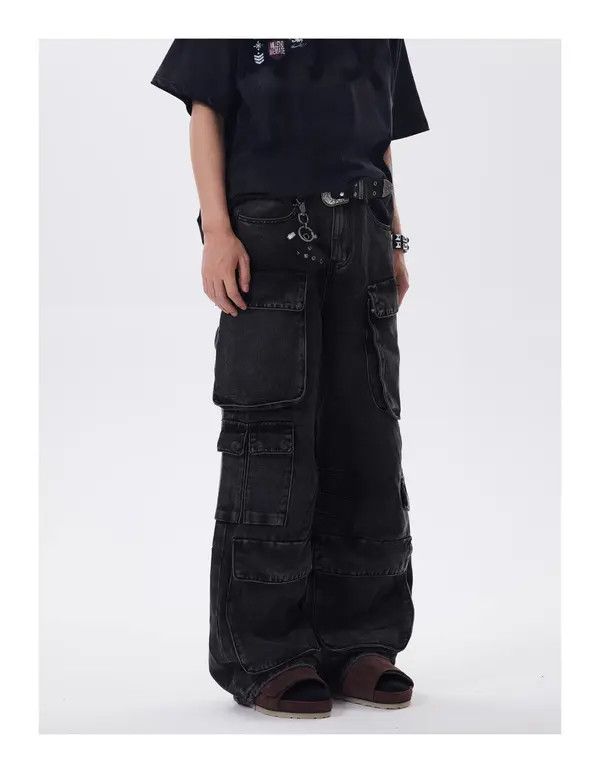 VIBE Baggy Cargo Black Denim Jeans Size US 30 / EU 46 - 4 Thumbnail