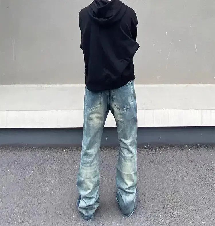 Japanese Brand High Street Washed Loose Hip Hop Micro Flare Jeans Size US 32 / EU 48 - 3 Thumbnail