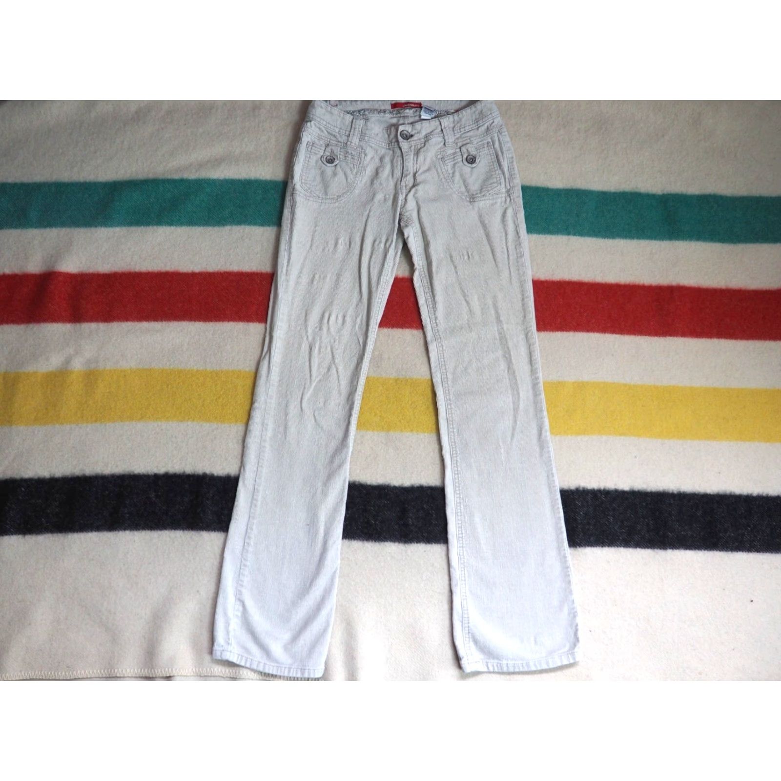 Vintage VINTAGE Union Bay Beige Corduroy Low Rise 28x31 Flare Womens Pants Size 28" / US 6 / IT 42 - 2 Thumbnail