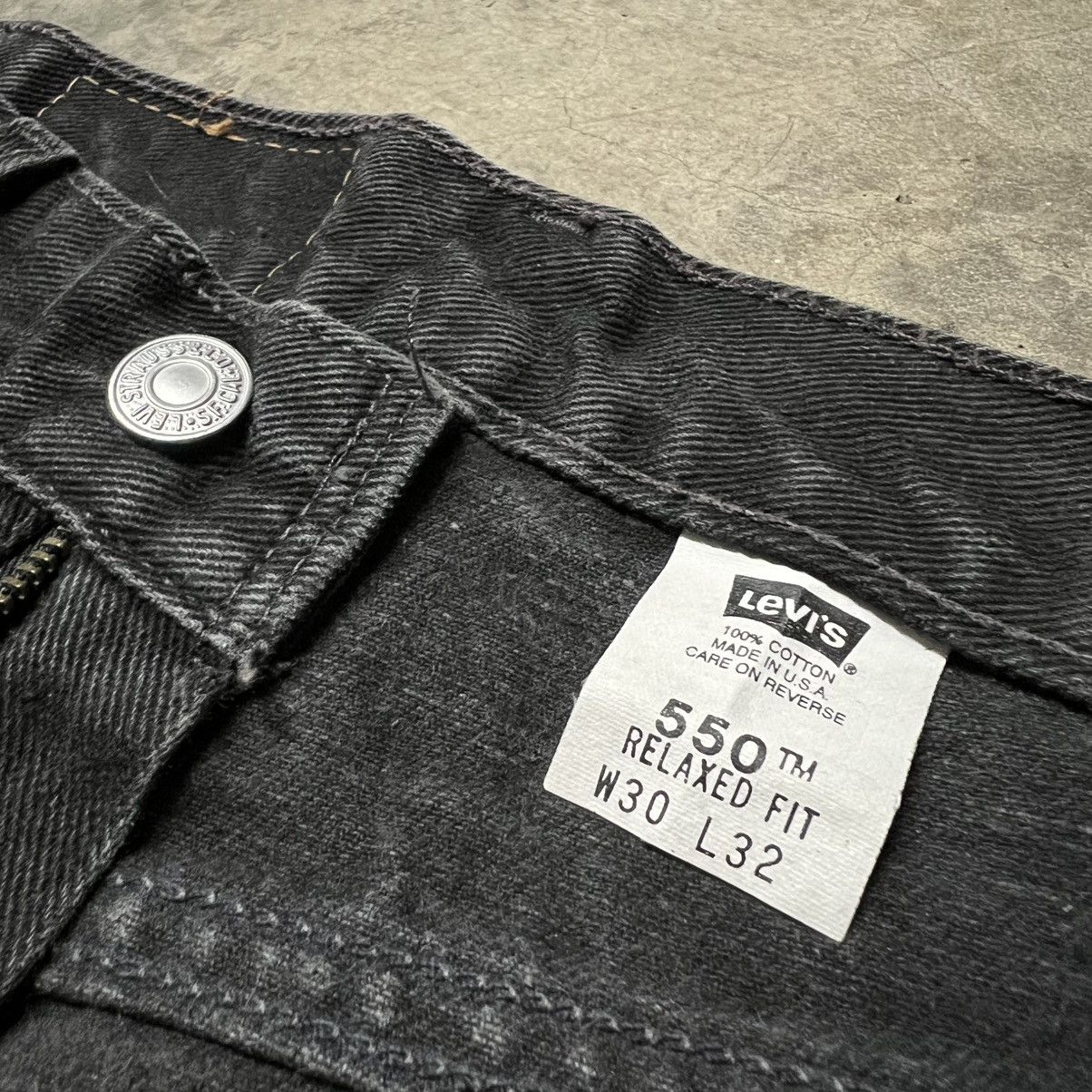 Levi's × Levi's Vintage Clothing × Vintage Vintage 90’s Levi’s 550 🇺🇸 Relax-Fit Black Denim Jeans Size US 30 / EU 46 - 7 Thumbnail