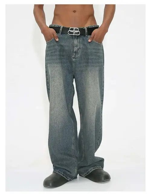 Jean Mashima x Marie skate hiphop washed faded baggy jeans Size US 30 / EU 46 - 5 Thumbnail