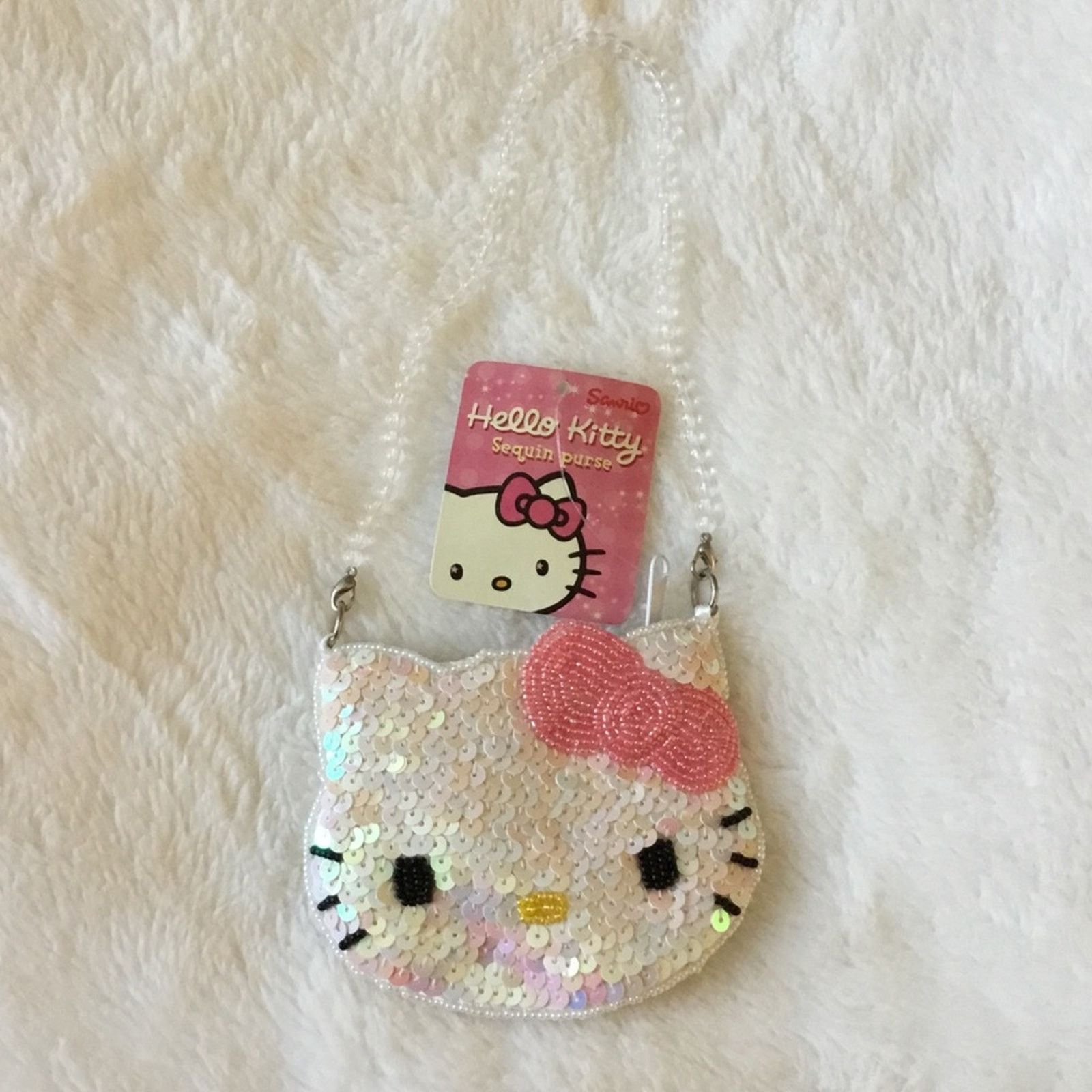 Other Vintage Sanrio 1976-2003 Hello Kitty Bead Sequin Coin Purse Size ONE SIZE - 1 Thumbnail