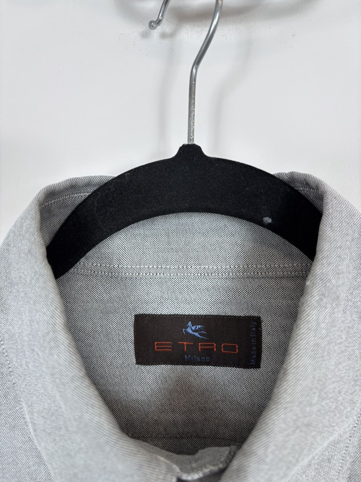 Etro Etro Men’s Textured Grey Long Sleeve Shirt Button Down Size US L / EU 52-54 / 3 - 9 Thumbnail