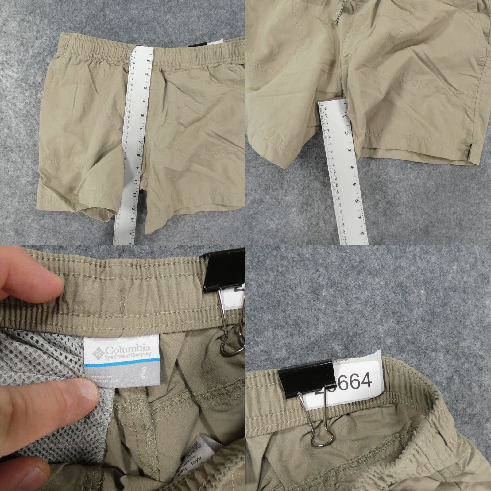 Vintage Columbia Shorts Womens Small Flat Front Khaki Lightweight Drawstring Size 29" - 8 Thumbnail