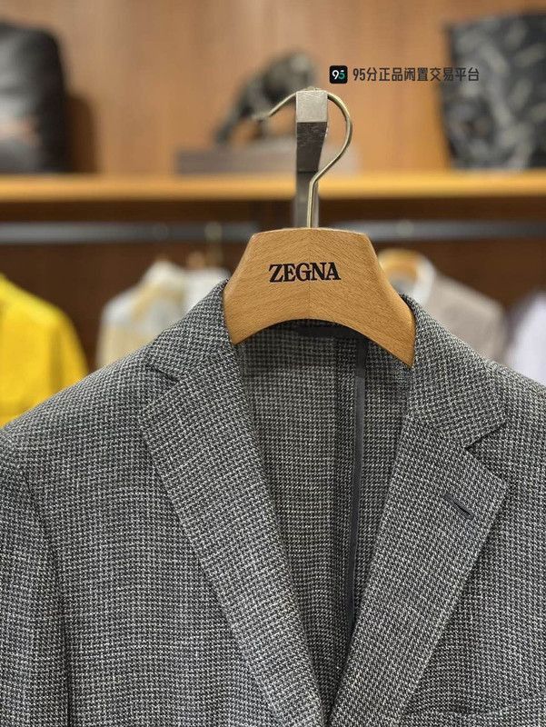 Other Zegna Men's Houndstooth Linen Wool Silk Suit. Size US M / EU 48-50 / 2 - 2 Thumbnail