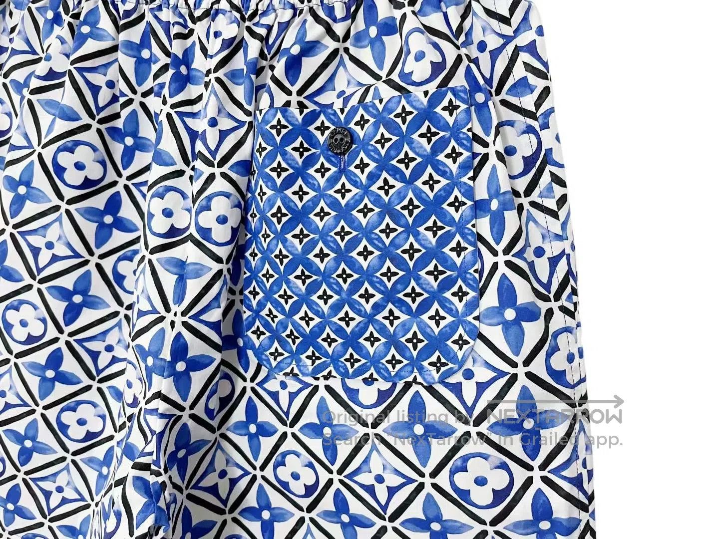 Louis Vuitton Louis Vuitton White and Blue Ink Camo Shorts| Size US 36 / EU 52 - 3 Thumbnail