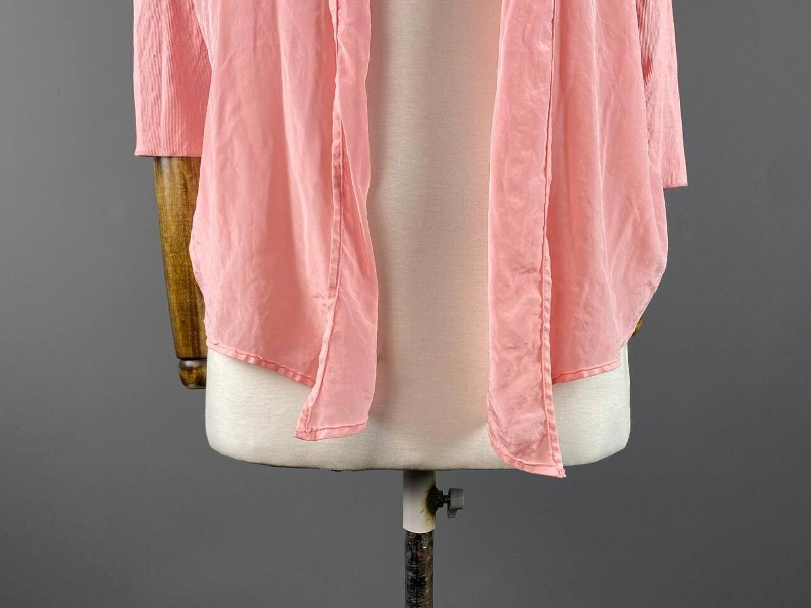 Designer Marc Cain Sport Pink Open Front Cardigan Sweater Size M Size M / US 6-8 / IT 42-44 - 2 Thumbnail