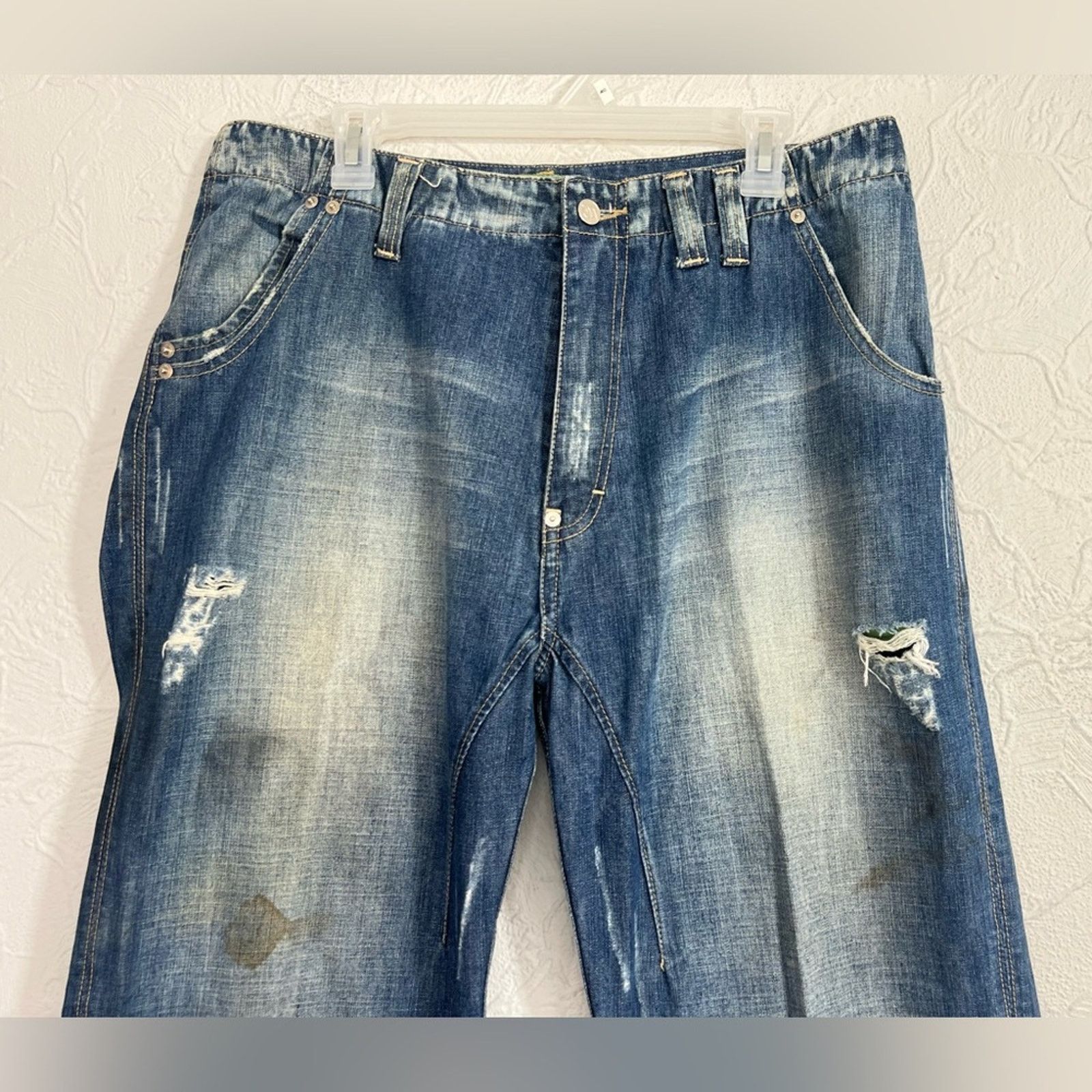 Vintage Vintage Meezan Jeans Mens 34x29 Jnco Style Y2K Baggy Skater Size US 34 / EU 50 - 5 Thumbnail