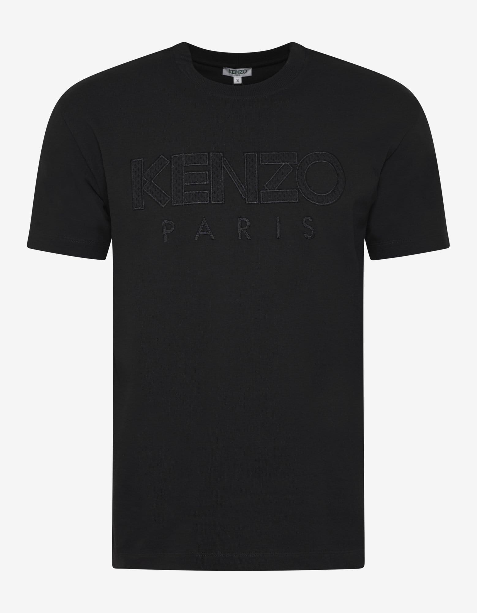 image of Kenzo Black Logo Embroidery T-Shirt, Men's (Size XL)