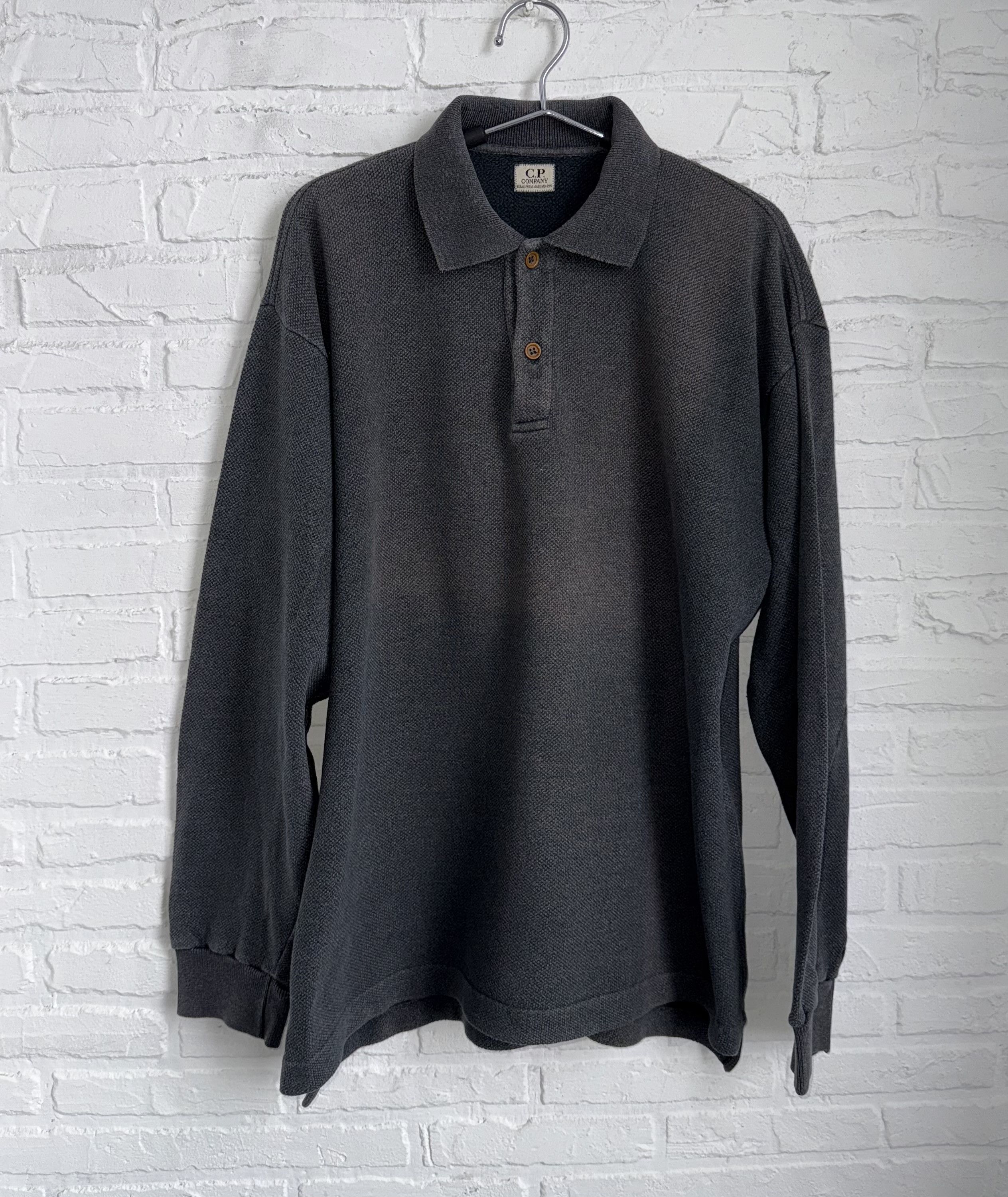 Vintage C.P. Company Massimo Osti waffle long sleeve polo
