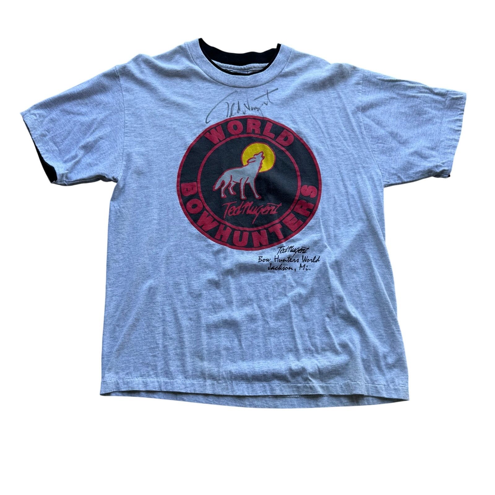 Vintage 90’s Ted Nugent Signed World Bowhunters Tee L