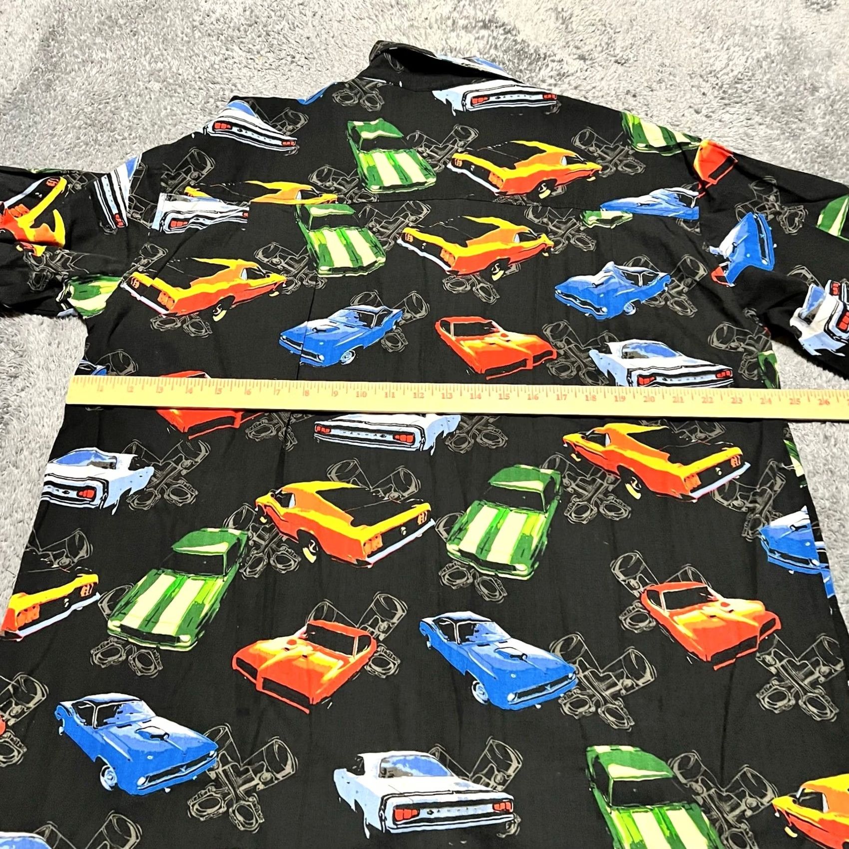 Vintage David Carey Originals Black XL Regular Button Up Classic Cars Print Size US XL / EU 56 / 4 - 4 Thumbnail