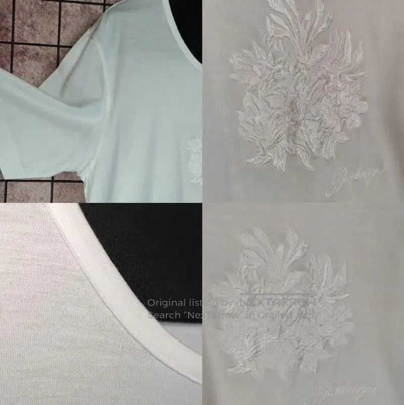 Burberry Burberry Embroidered Logo White Short Sleeve Tee. Size M / US 6-8 / IT 42-44 - 6 Thumbnail