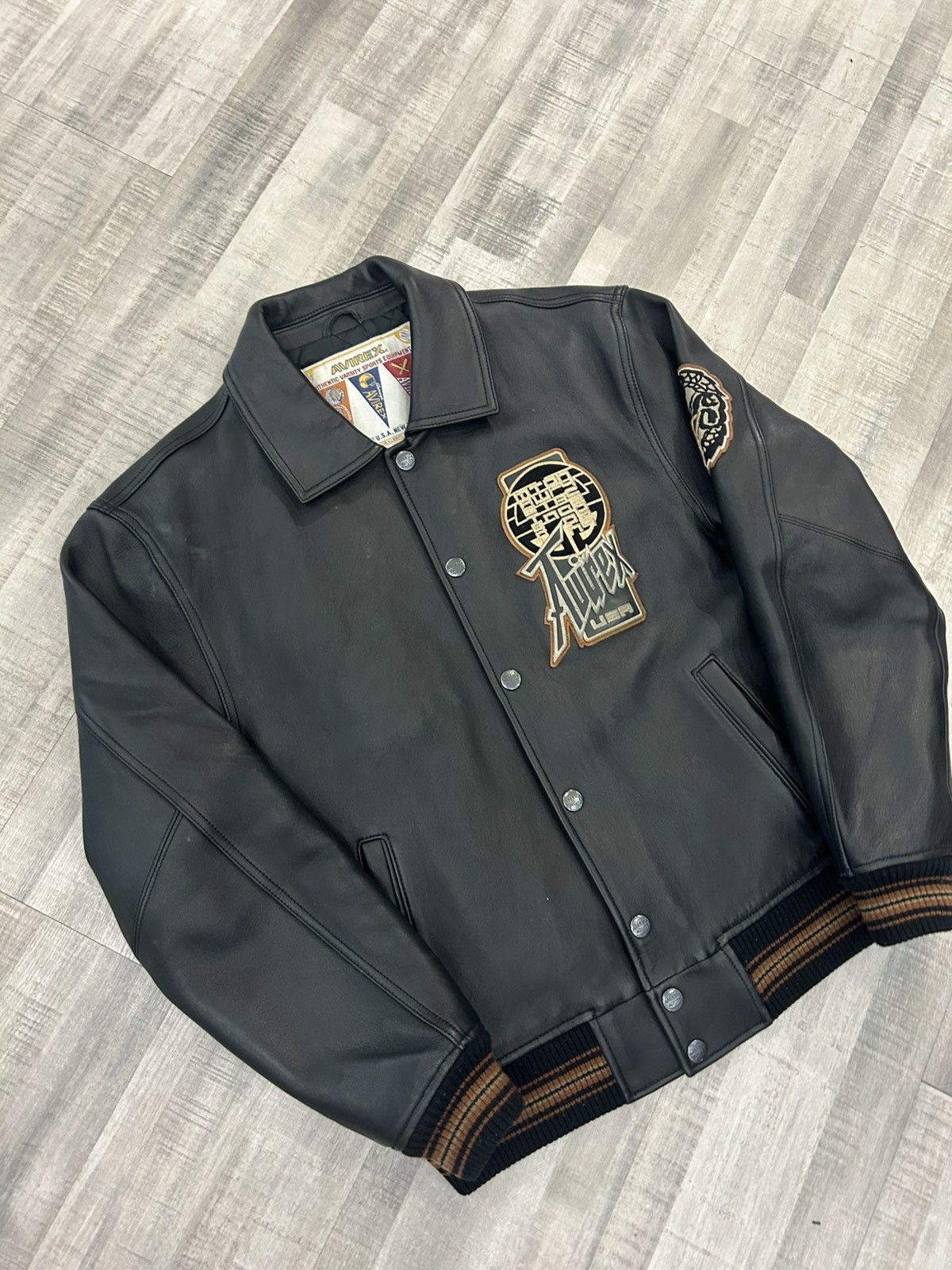 Avirex Avirex Twin Dragon Leather Bomber Jacket Size US L / EU 52-54 / 3 - 2 Thumbnail