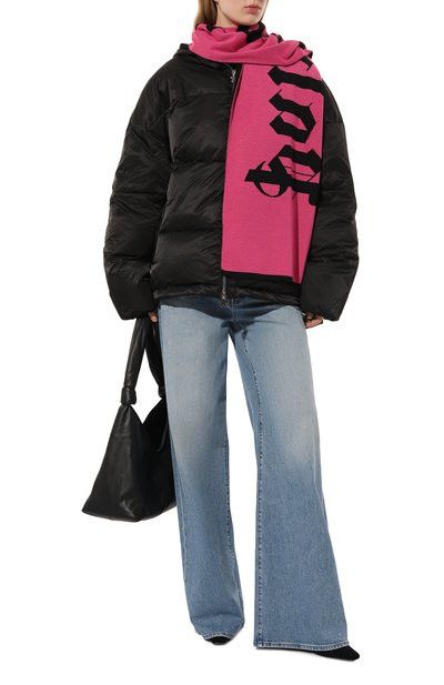 Palm Angels o1y1125 Size : OS / Logo Scarf in Fuchsia/Black Size ONE SIZE - 3 Thumbnail