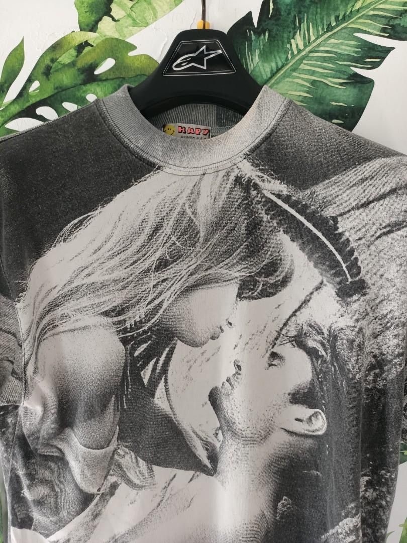 Vintage Vintage 90s HAPY Lovers Overprint Graphic Tee USA Size US M / EU 48-50 / 2 - 2 Thumbnail