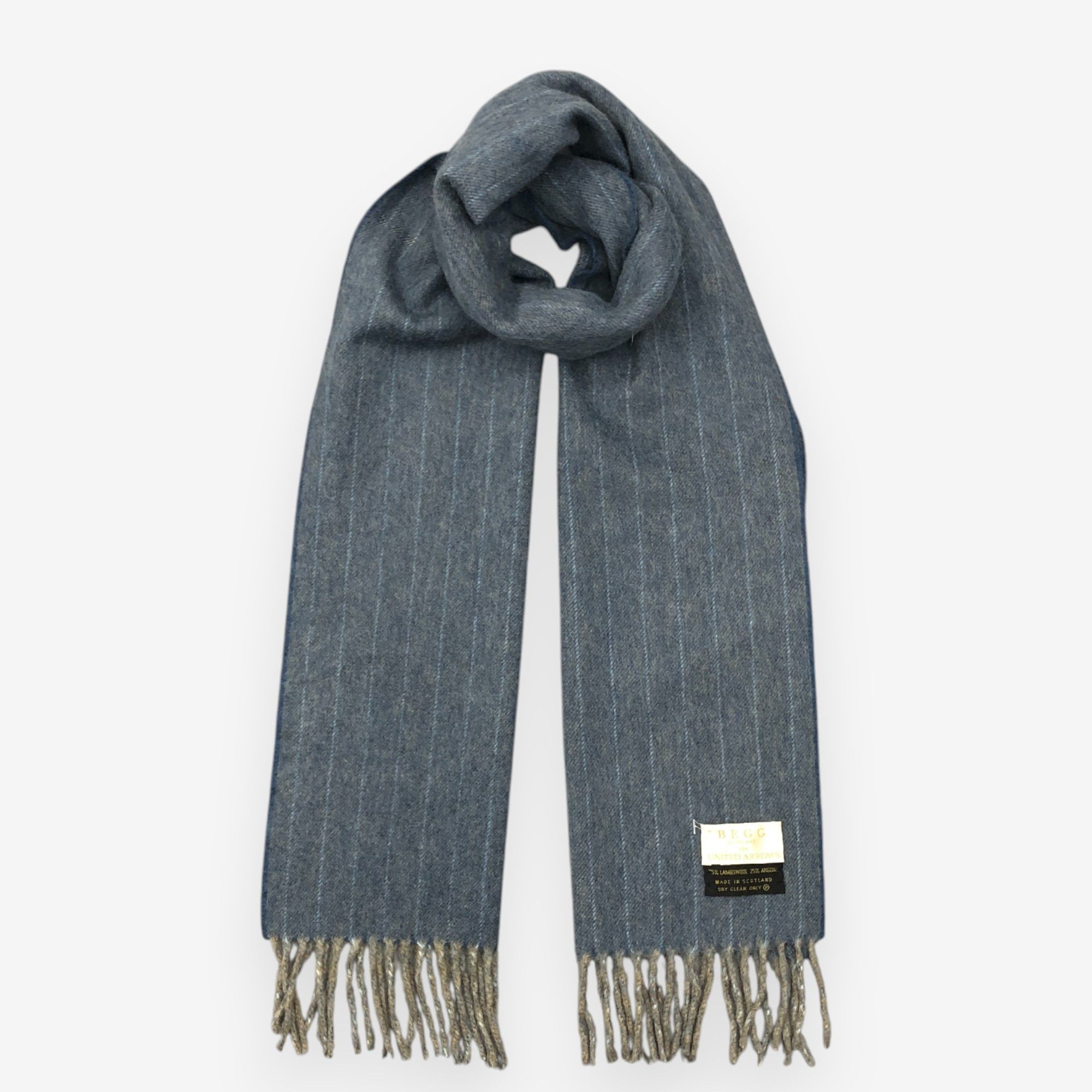 Japanese Brand Vintage Begg Scarf Muffler Wool Fringe Winter Scarves Size ONE SIZE - 1 Thumbnail