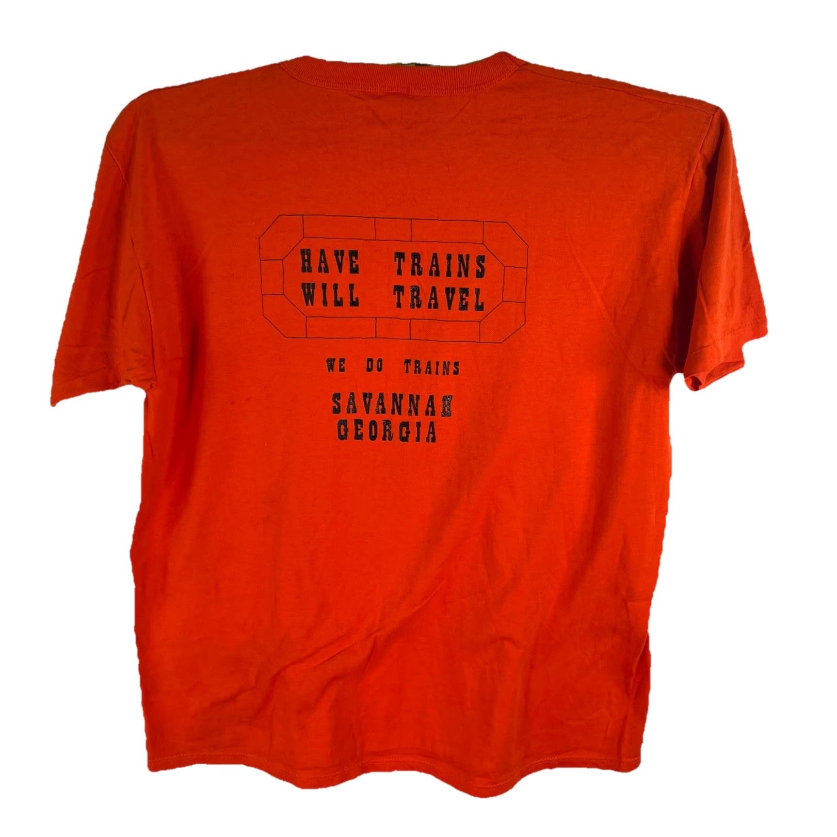 Rains VINTAGE Savannah T-Shirt Adult XL Orange Trains Transportation Classic Logo 60s 70s Boy? Size US XL / EU 56 / 4 - 2 Thumbnail