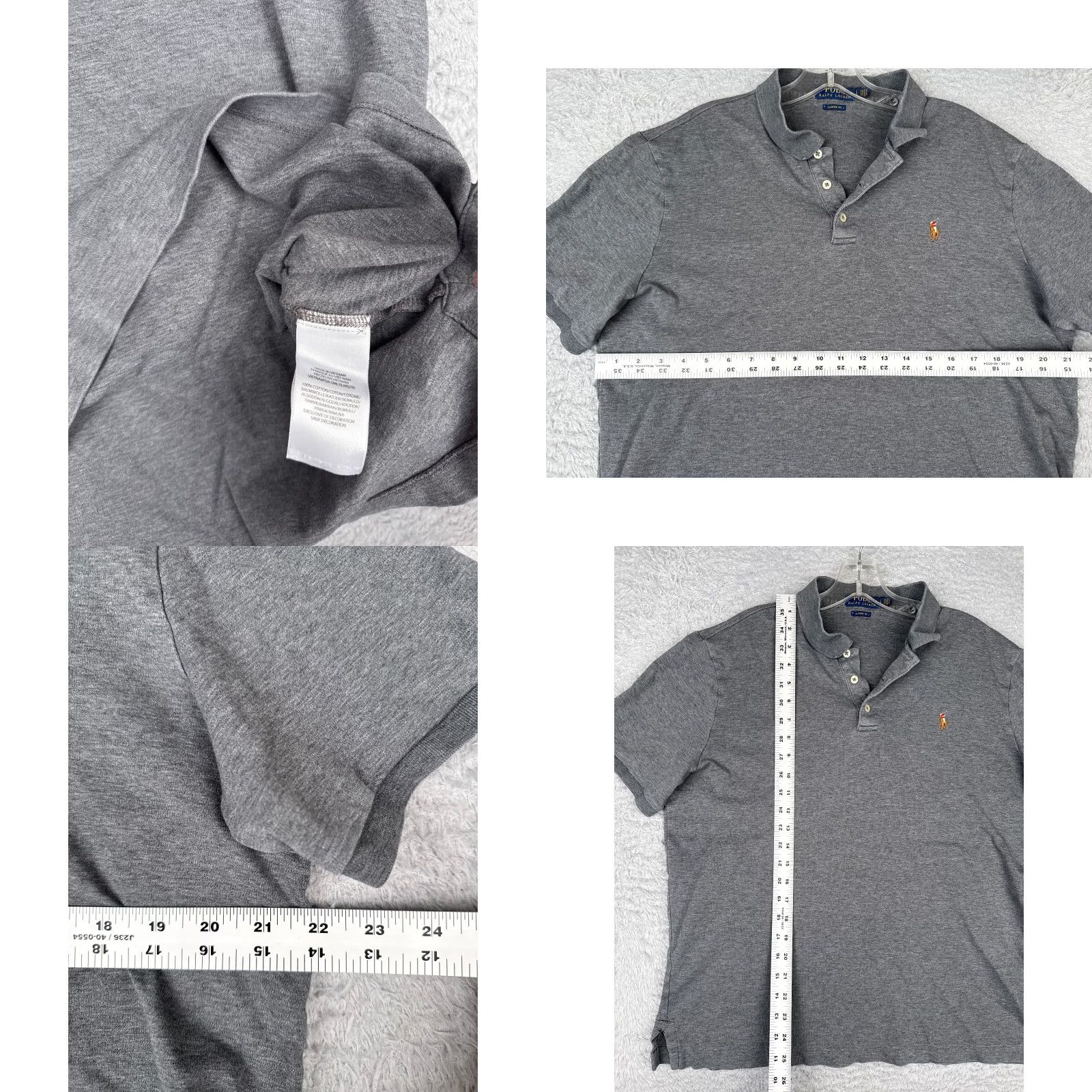Ralph Lauren Polo Ralph Lauren Polo Shirt Men Large Gray Classic Fit Short Sleeve Cotton READ Size US L / EU 52-54 / 3 - 8 Thumbnail