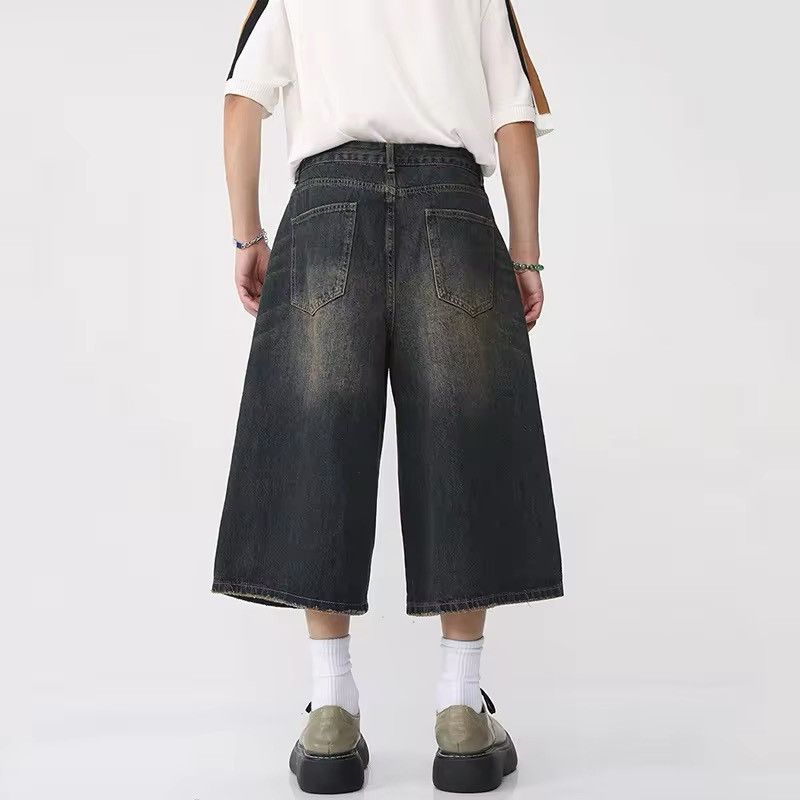 Jean Baggy Washed Denim Shorts Size US 33 - 5 Thumbnail