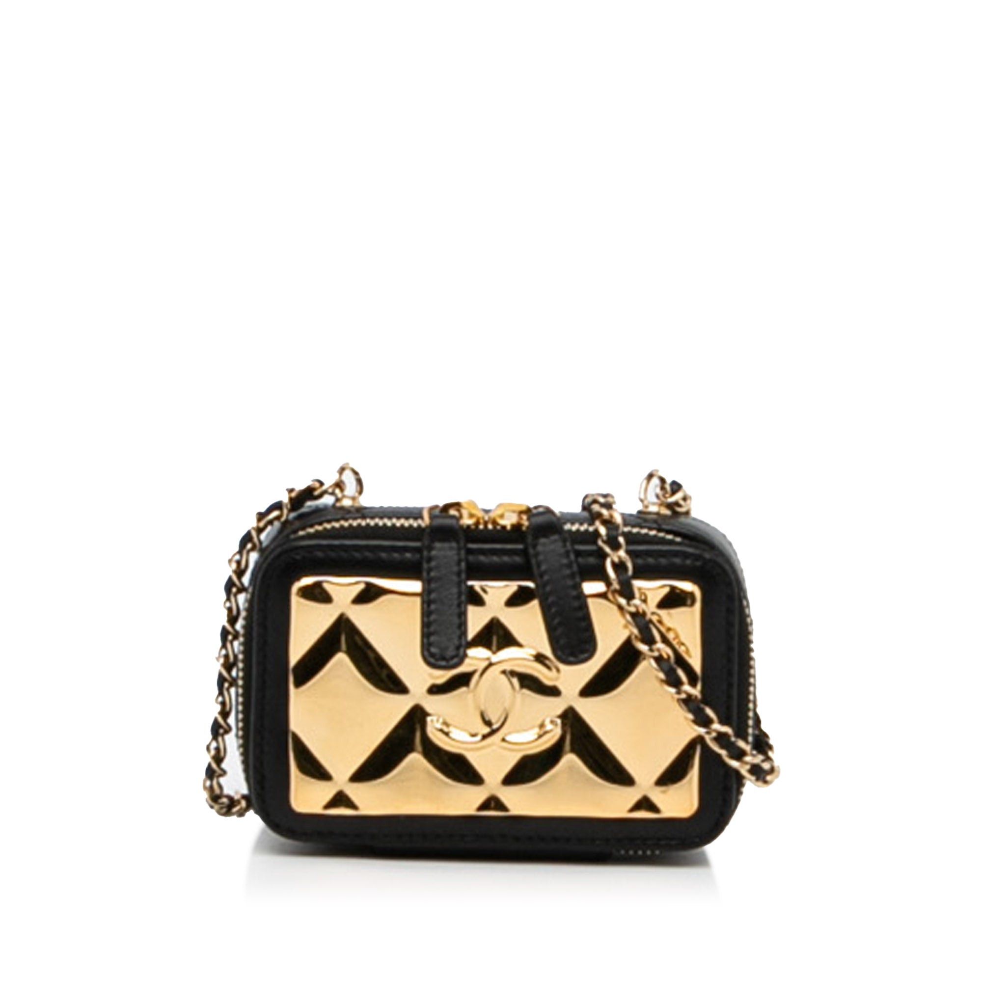 Chanel Chanel CC Quilted Golden Plate Vanity Crossbody Gold Size ONE SIZE - 1 Thumbnail