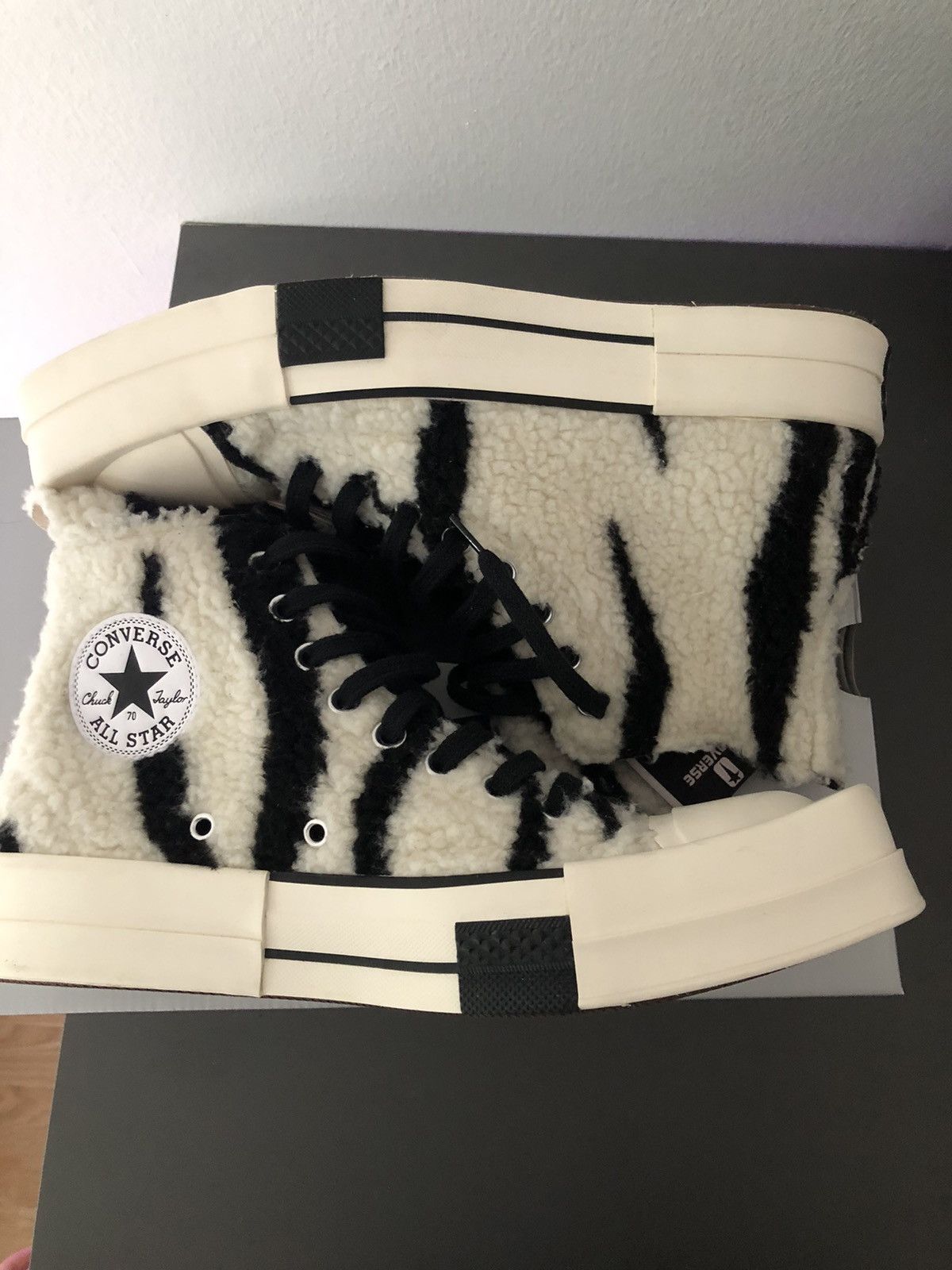 Rick owens converse drkshdw sherpa zebra