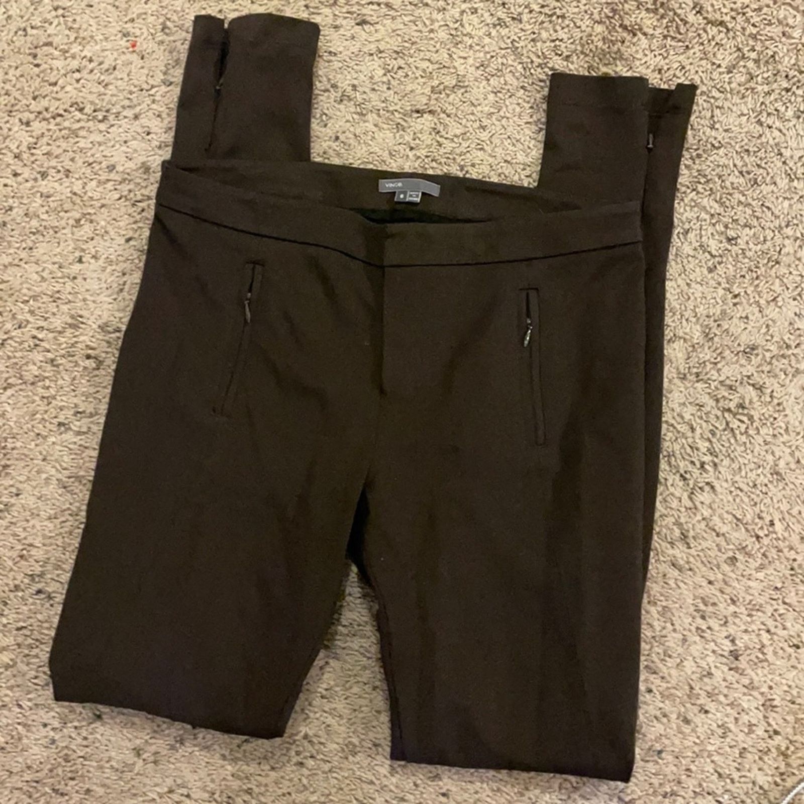 Vince Vince black high rise stretch pants ankle zip 6 Size 27" / US 4 / IT 40 - 2 Thumbnail