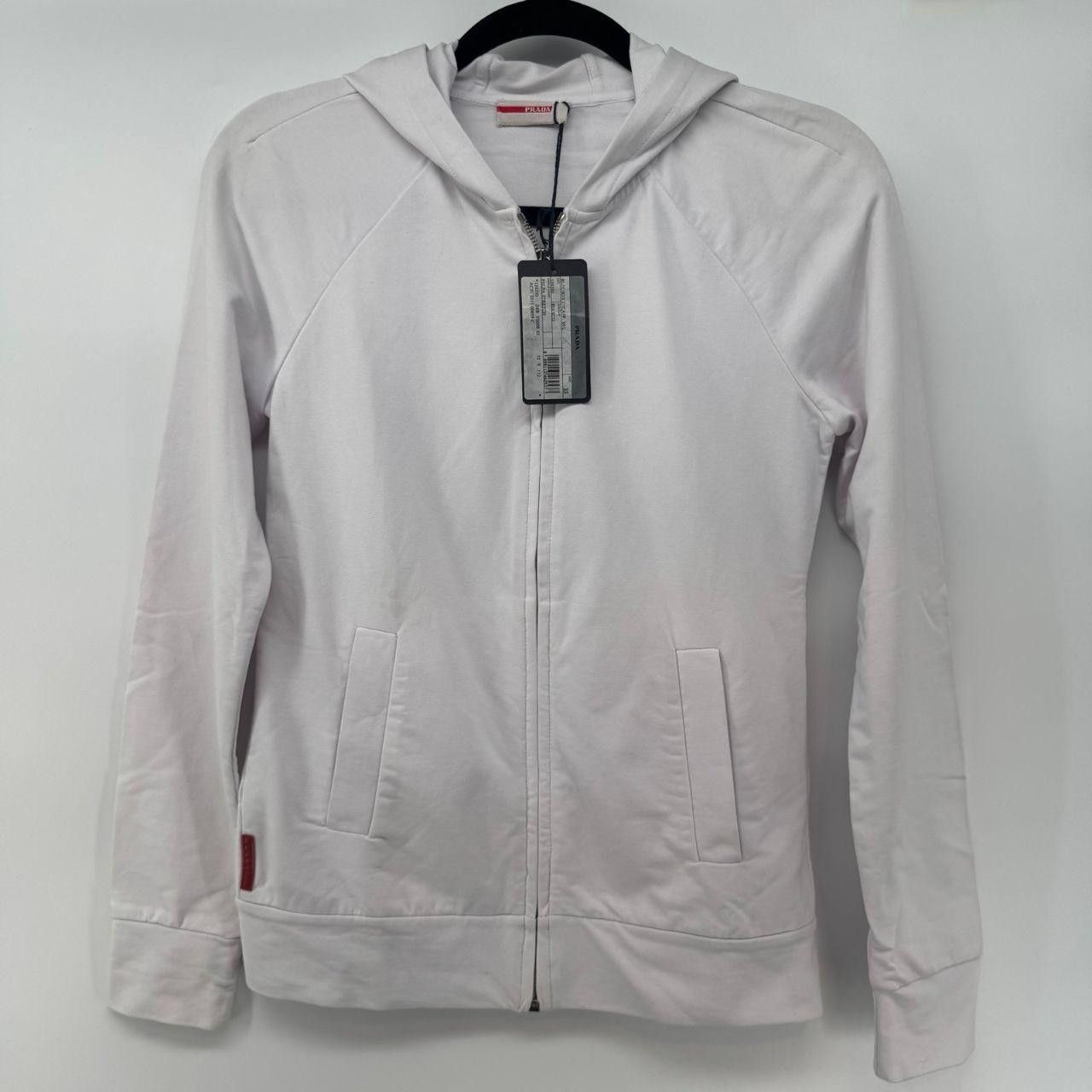 Prada NWT Prada Linea Rossa White Stretch Zip Hoodie Size XS Size XS / US 0-2 / IT 36-38 - 1 Thumbnail