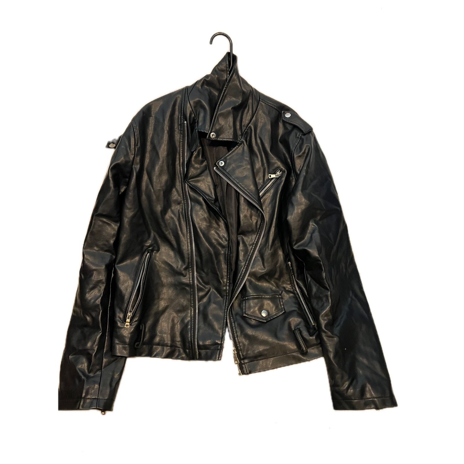 Forever 21 Forever 21 for Men Black Leather Moto Jacket Mens Large Size US L / EU 52-54 / 3 - 1 Thumbnail