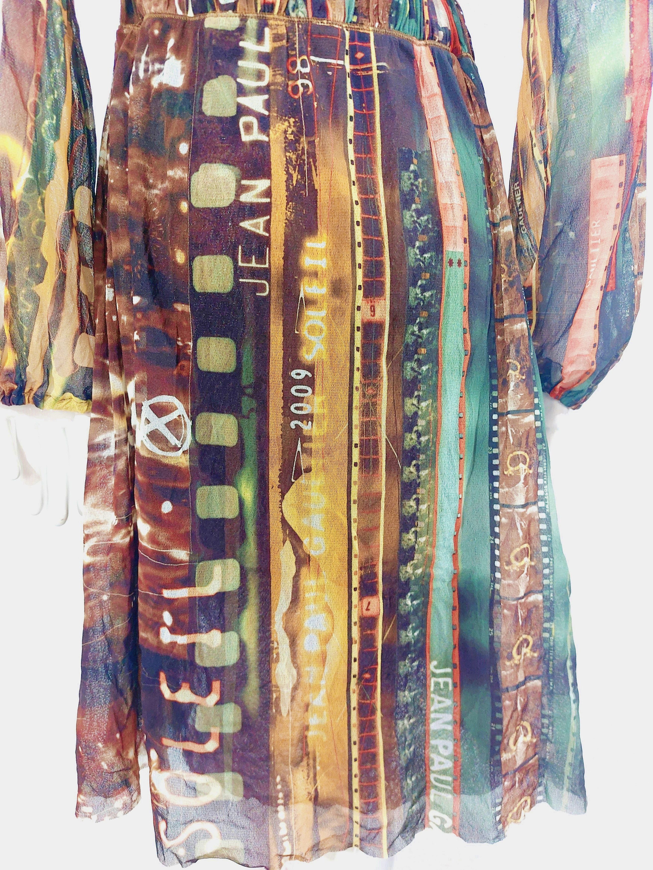 Jean Paul Gaultier Jean Paul Gaultier Faces Face Paris Cinema Mesh Dress Size L / US 10 / IT 46 - 4 Thumbnail