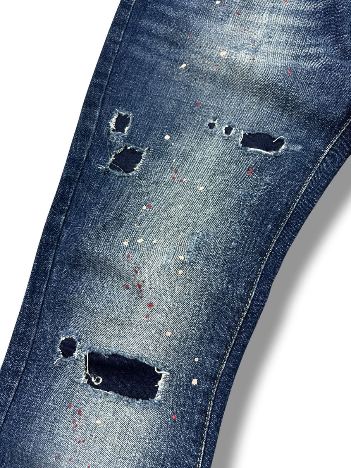 Dsquared2 Dsquared2 Painted Distressed Ripped Skinny Jeans Stretch W32 Size US 32 / EU 48 - 4 Thumbnail