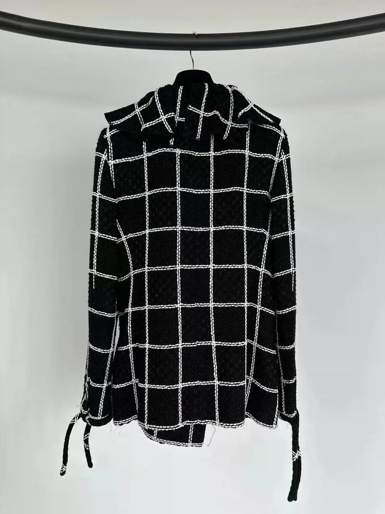 Chanel Chanel Roof series black and white plaid lotus leaf collar Size XS / US 0-2 / IT 36-38 - 2 Thumbnail