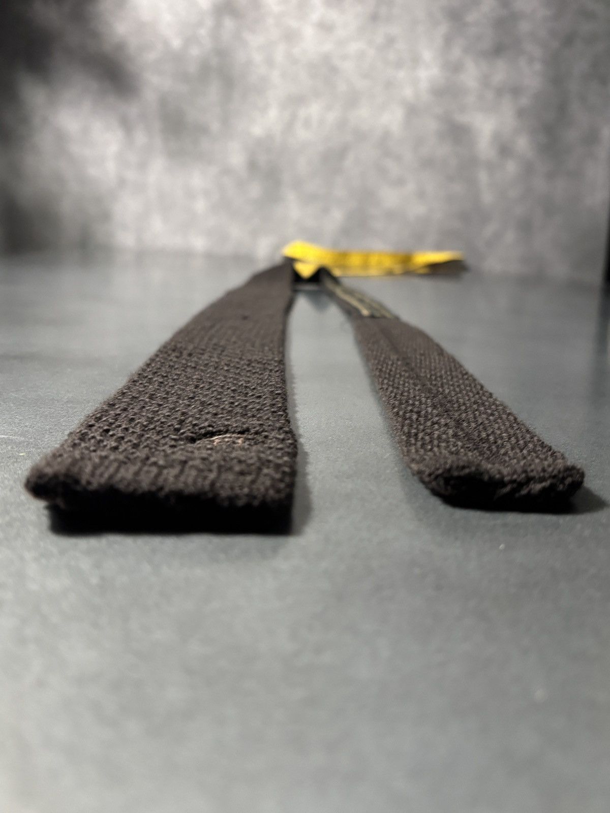 Fendi Vintage Fendi Tie Knit Wool Straight Bar Necktie Flat Top Size ONE SIZE - 10 Thumbnail