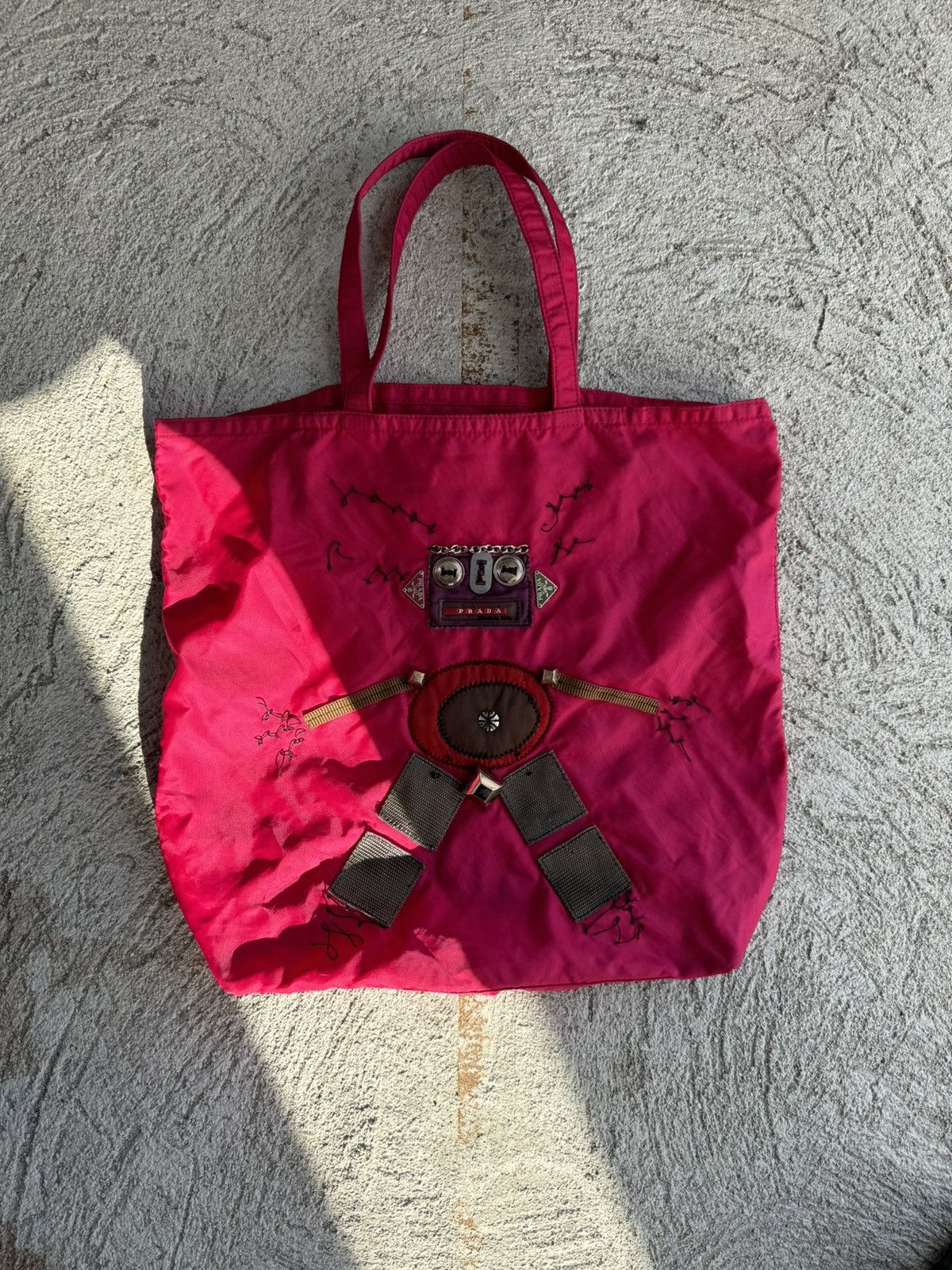 Prada Prada Pink Robot Nylon Totebag Size ONE SIZE - 1 Thumbnail