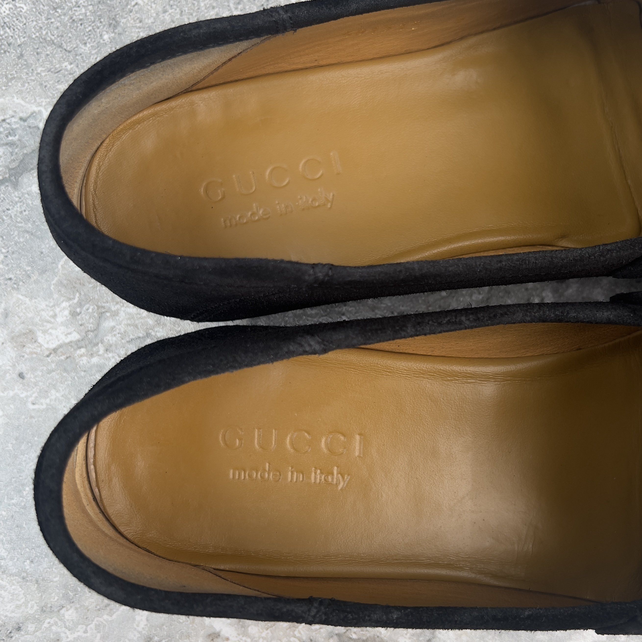 Gucci Jordaan Horsebit Web Loafers Black Suede Size US 9.5 / EU 42-43 - 10 Thumbnail
