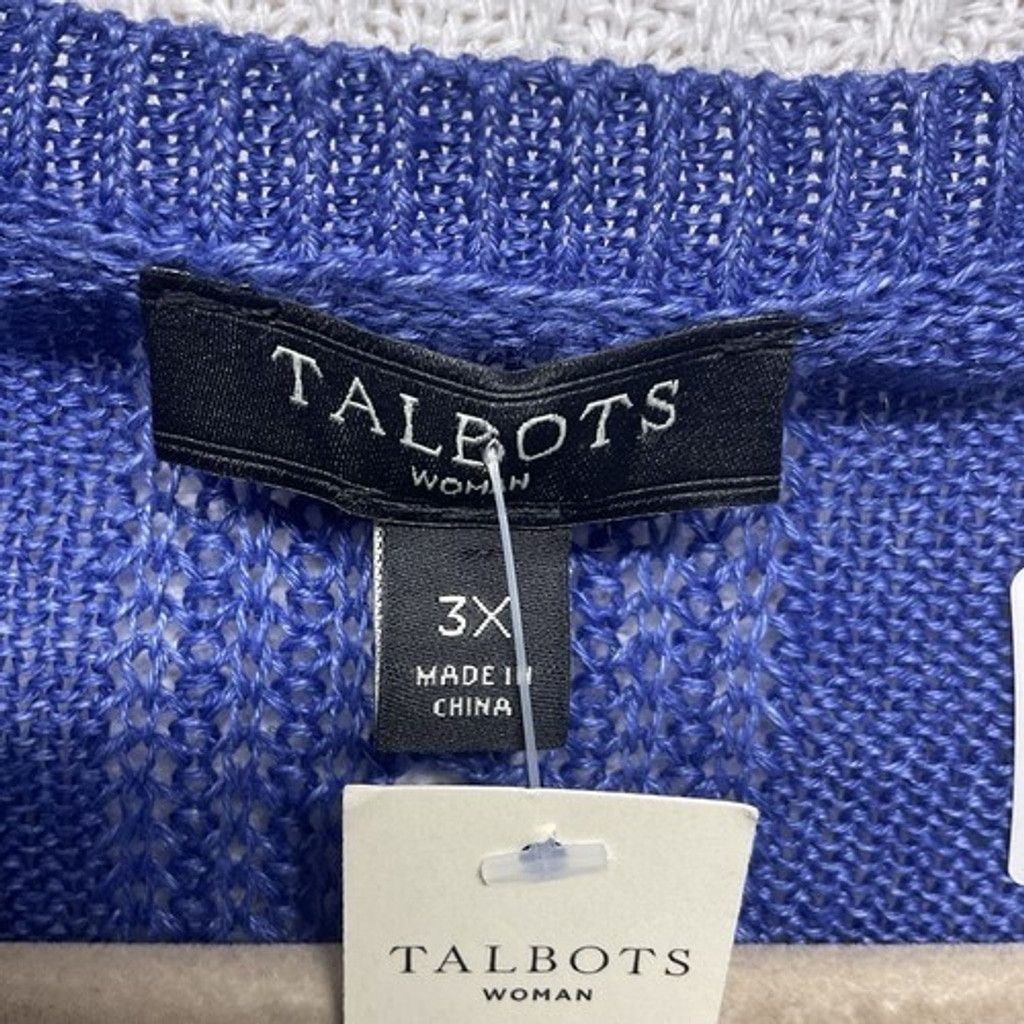 Talbots NWT Talbots Linen Knit Long Sleeve ScoopNeck Sweater Women3X Size 3XL / US 20-22 - 2 Thumbnail