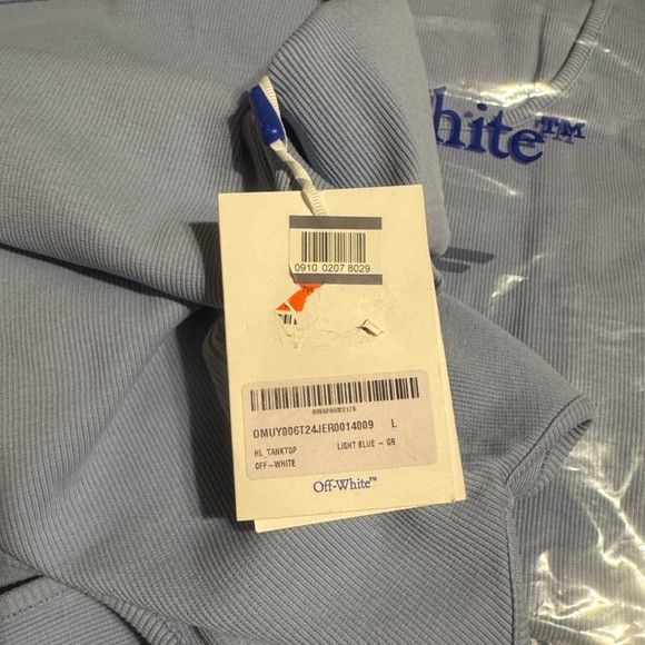 Off-White Off-White Stretch Cotton Logo Tan Blue L Size US L / EU 52-54 / 3 - 5 Thumbnail