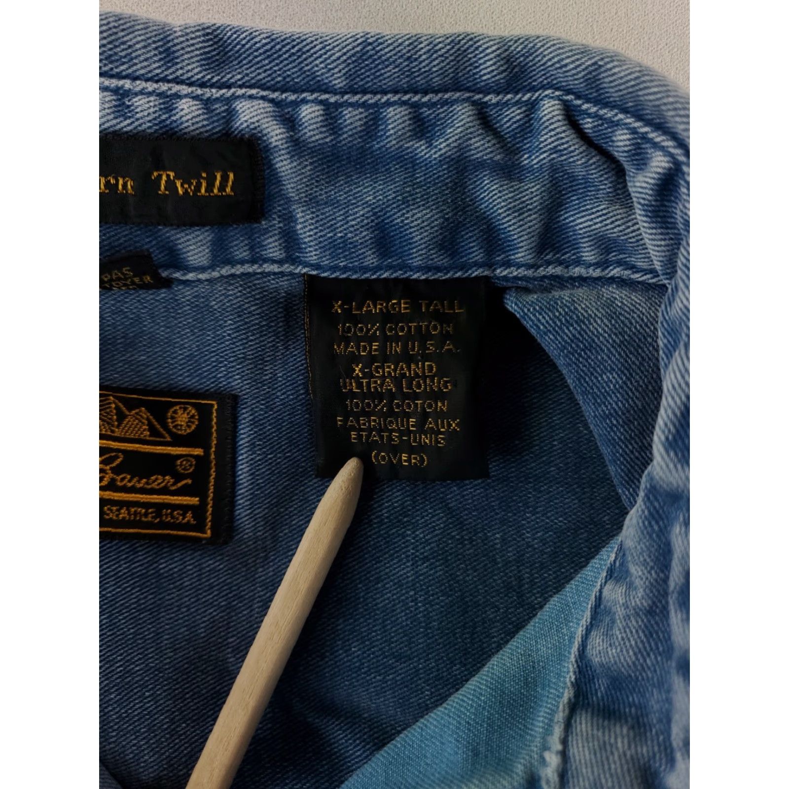 Eddie Bauer VINTAGE Eddie Bauer Denim Shirt Elkhorn Button Up Blue Made USA Mens XL Tall 90s Size US XL / EU 56 / 4 - 2 Thumbnail