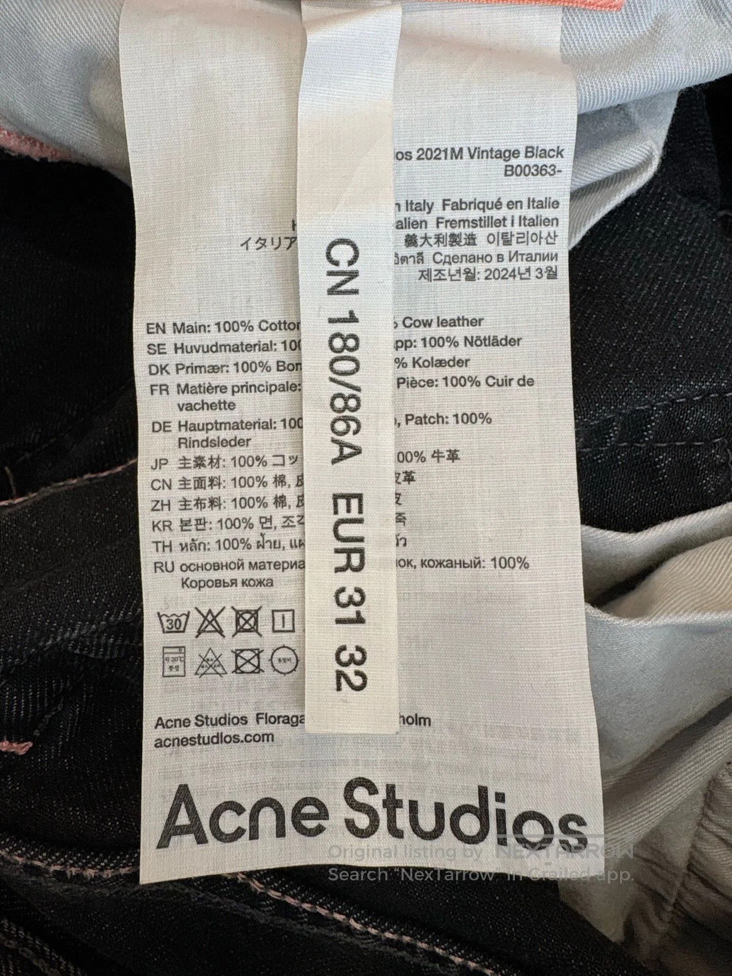 Acne Studios Acne Studios 2021M Washed Jeans Size 31. Size US 31 - 6 Thumbnail