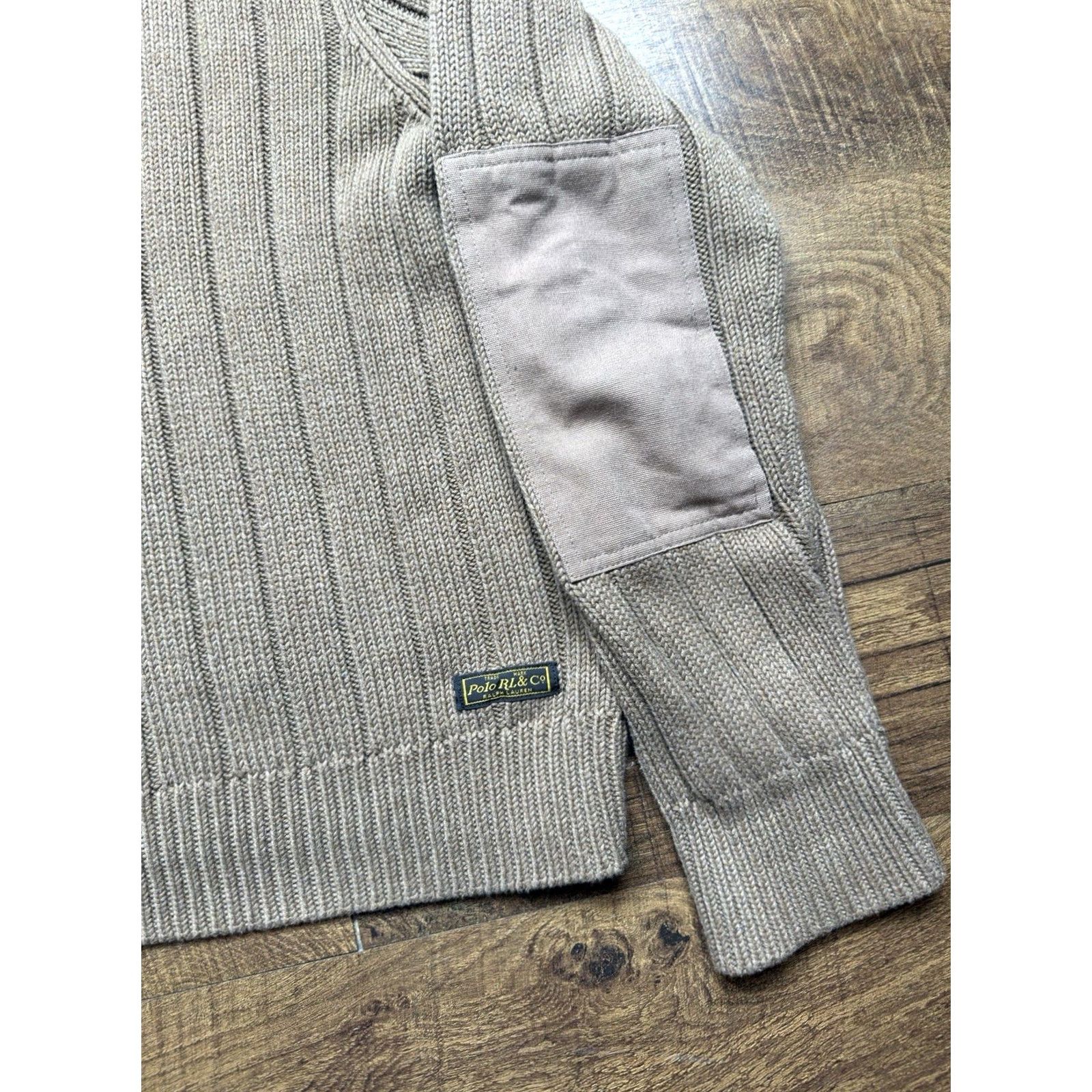 Polo Ralph Lauren VINTAGE Polo Ralph Lauren Army Commando Knit Sweater Cotton Mens XL Brown Ribbed Knit Heavyweight 90s Size US XL / EU 56 / 4 - 5 Thumbnail