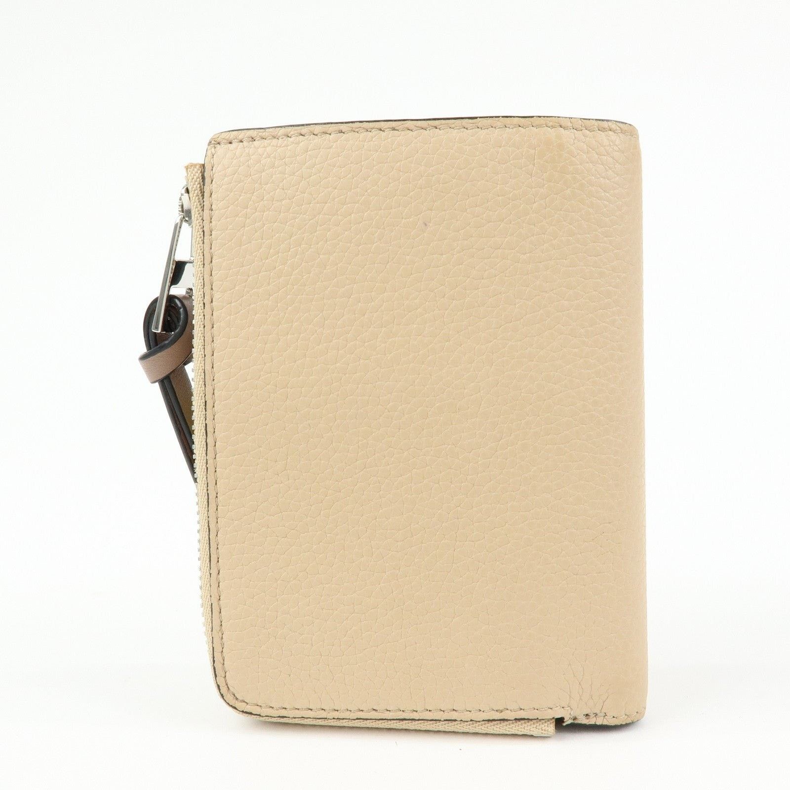 Loewe Loewe Anagram Compact Wallet Calfskin Beige Size ONE SIZE - 2 Thumbnail
