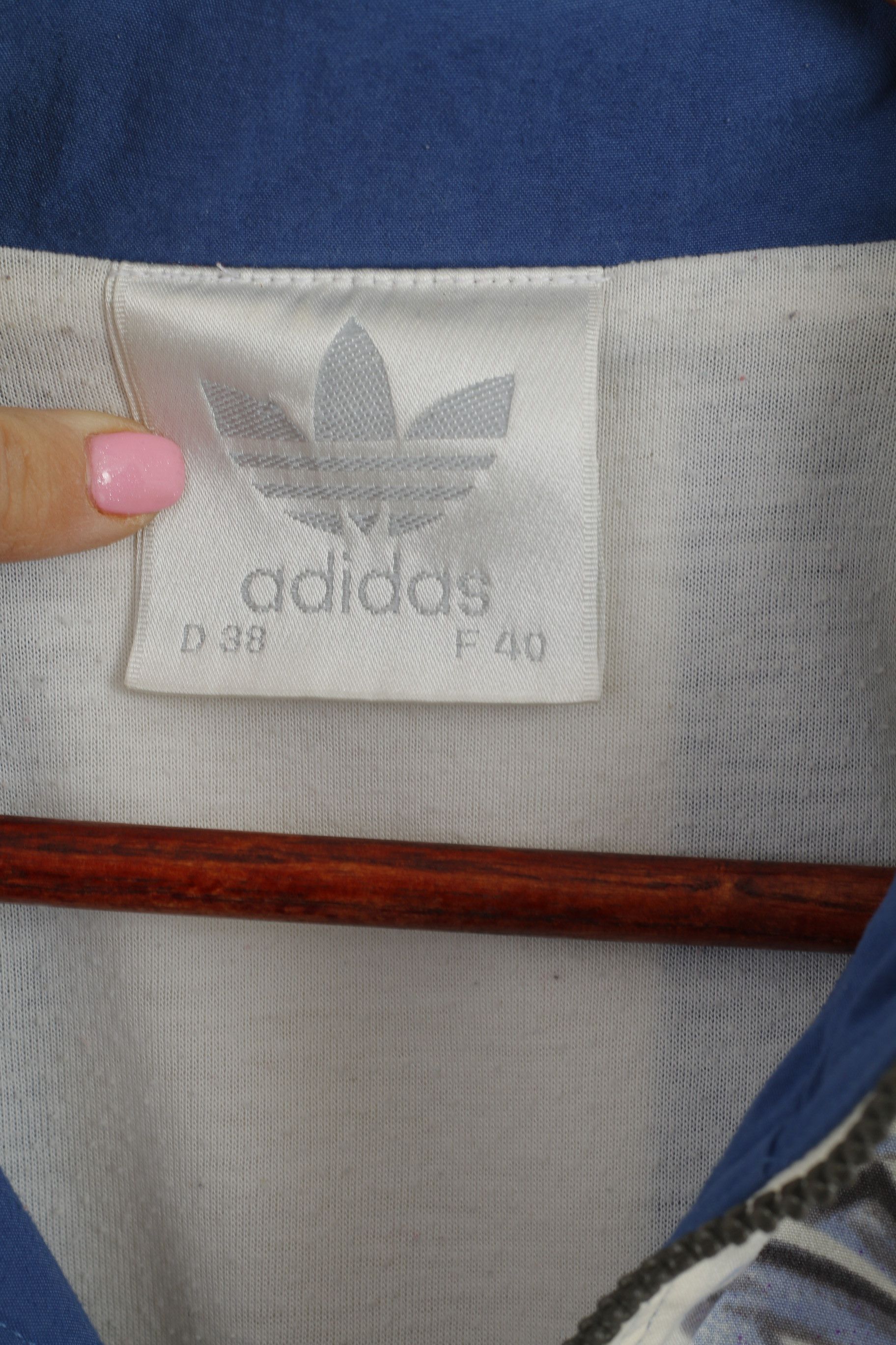 Adidas Adidas Women 10 38 S Jacket Vintage Blue Nylon 6359 Size S / US 4 / IT 40 - 4 Thumbnail