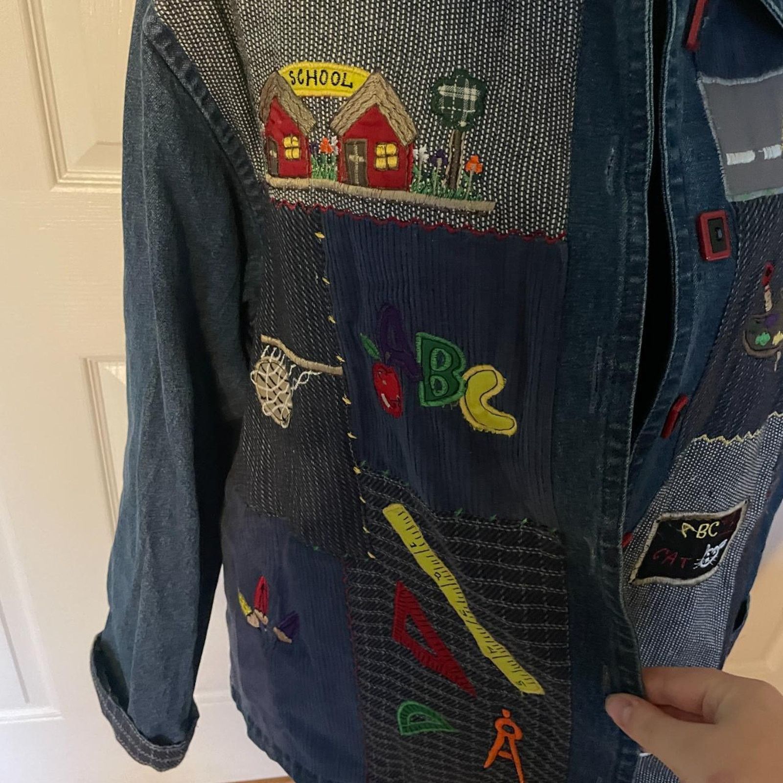 Vintage Vintage 80's Keren Hart Denim Jacket School Theme Size XXL / US 16-18 / IT 52-54 - 2 Thumbnail