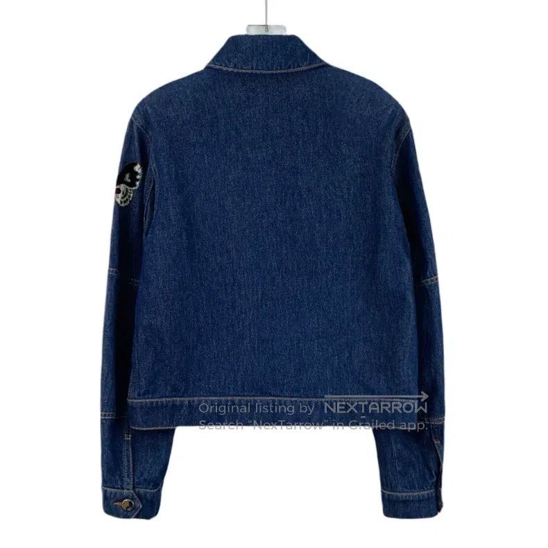 Other Valentino Dark blue butterfly embroidered denim jacket Size M / US 6-8 / IT 42-44 - 2 Thumbnail