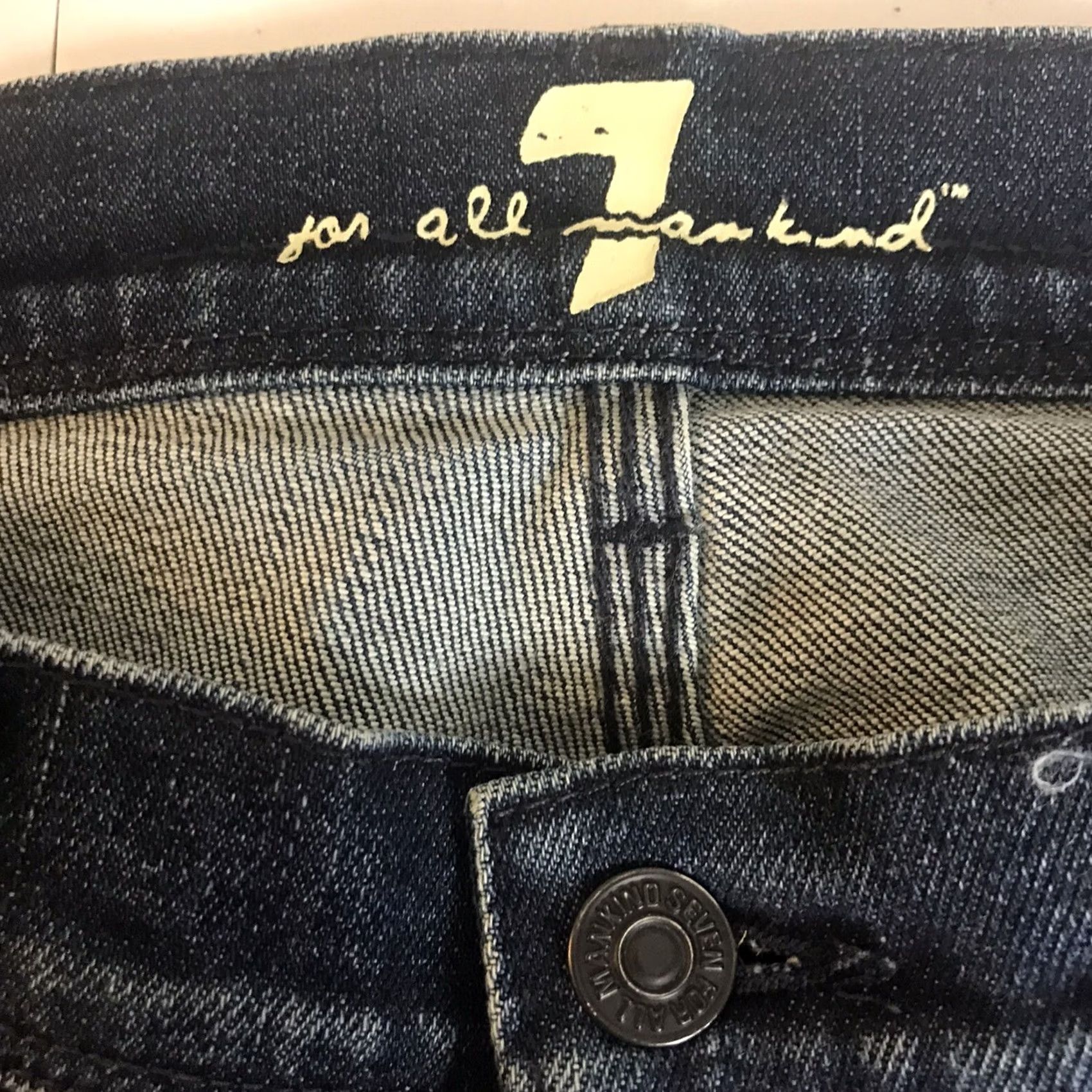 7 For All Mankind VINTAGE? 7 For All Mankind Jeans Mia Crop Womens 27 Distressed Embroidered Blue USA Crop Cuffed 20in Inseam Slim Stretch Belt Loops 5-Pocket Denim Size 27" / US 4 / IT 40 - 2 Thumbnail